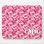Pink Military Retro Camouflage Stencil Monogram Mouse Pad<br><div class="desc">Bring a tactical and personalised edge to your workspace with this custom camouflage mouse pad. Perfect for gamers, military personnel, and outdoor enthusiasts, this large mousepad features a classic retro camo pattern in pinks and white. The durable, non-slip rubber base and smooth fabric surface provide a superior tracking experience for...</div>
