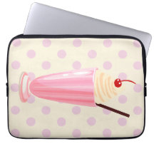 Pink Milkshake and Polka Dots Laptop Sleeve