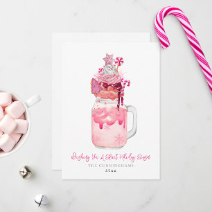 Pink Milkshake Sweet Holiday Christmas Card