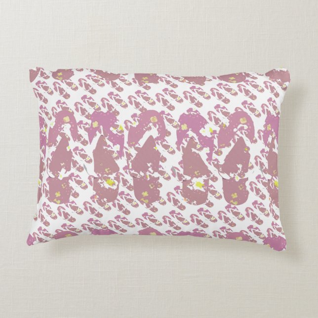 Pink Mini Flop Flop Pattern Decorative Cushion (Back)