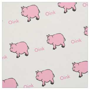 Pink Mini Pigs and Oink Fabric