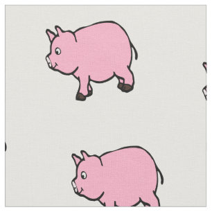Pink Mini Pigs Fabric