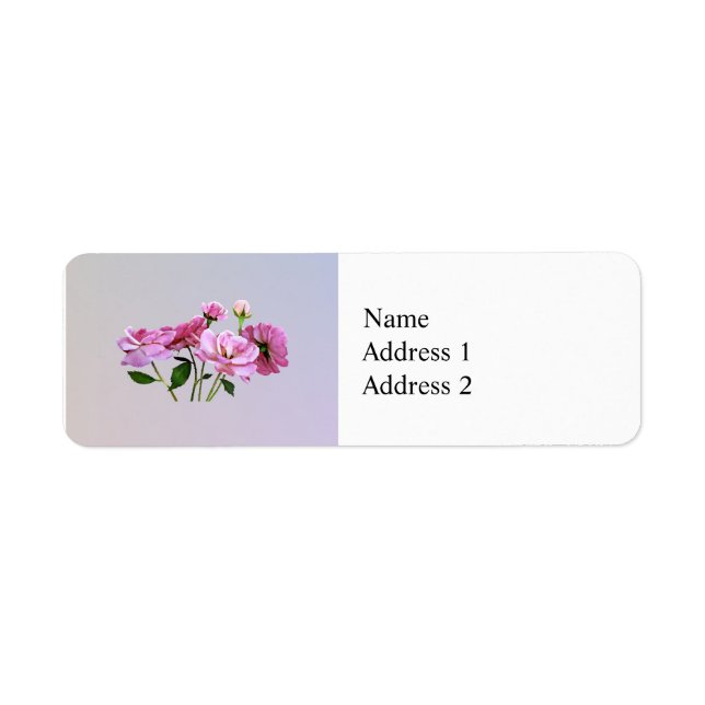 Pink Miniature Roses Return Address Label (Front)