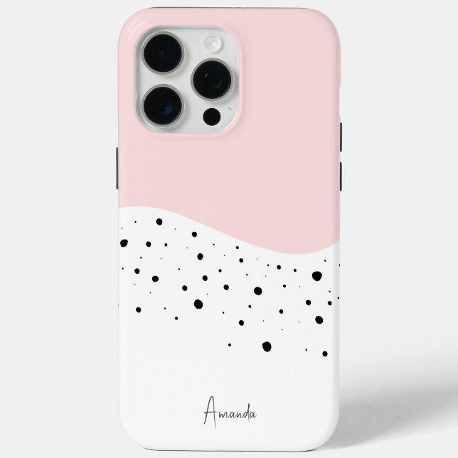 Pink minimal design  with dots Case-Mate iPhone ca Case (Back)