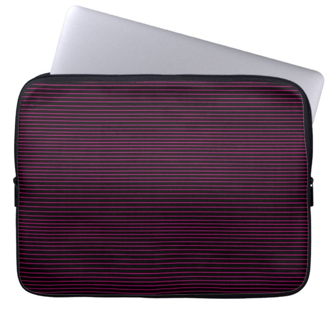 Pink minimal lines laptop sleeve (Front)