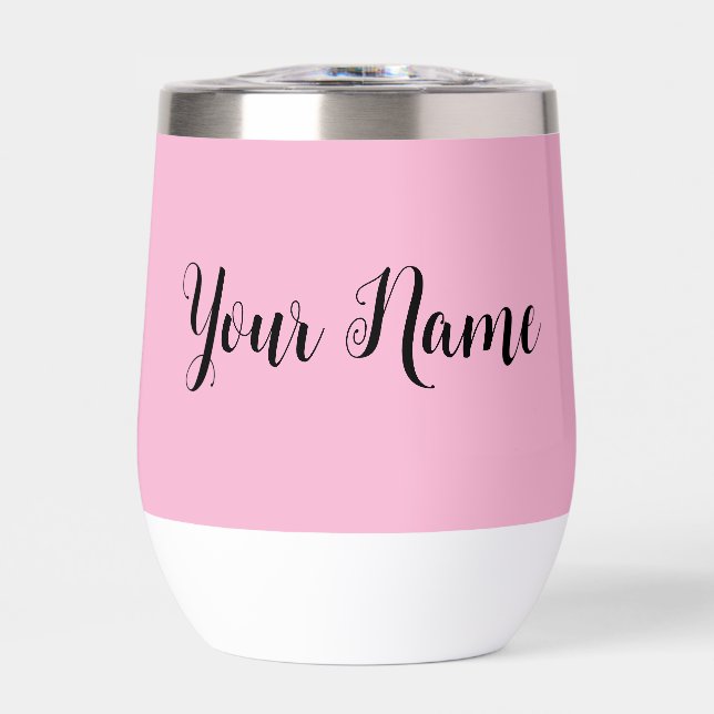 Pink Minimal Modern Signature Name Cursive Script (Front)