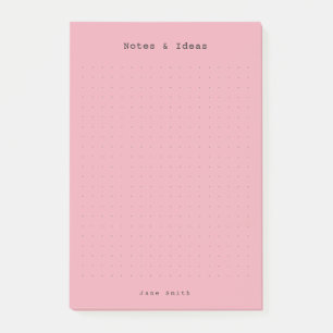 Pink minimalist and personalised retro aesthetic post-it notes