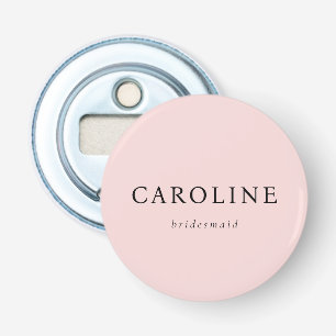Pink Minimalist Bridesmaid Custom Name Bottle Opener