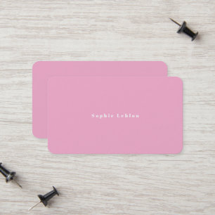 Pink minimalist contact card for a woman
