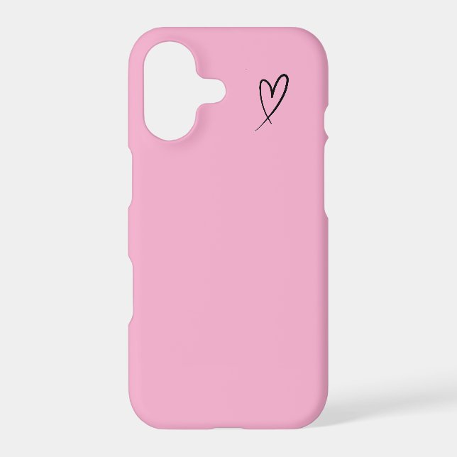 Pink Minimalist Kawaii Heart iPhone Case Mate (Back)