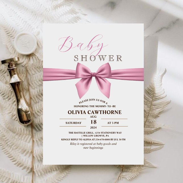 Pink Minimalist Modern Baby Shower template (Creator Uploaded)