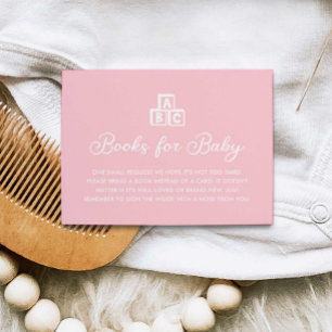 Pink Minimalist Modern Books for Baby Card