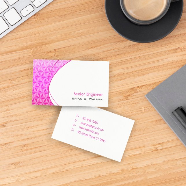 Pink Minimalist Modern Geometric Business Card (Creator Uploaded)
