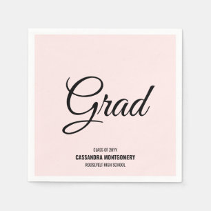 Pink Minimalist Modern Graduation Party Napkin