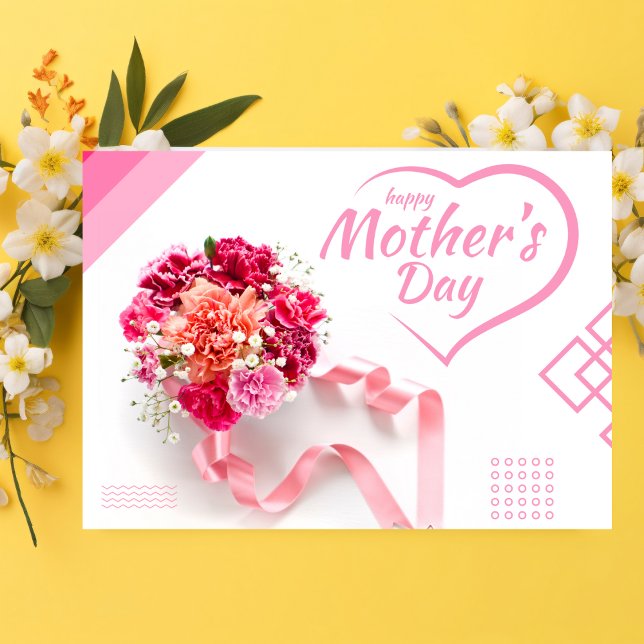 Pink Minimalist Mother's Day Greeting Card (Creator Uploaded)