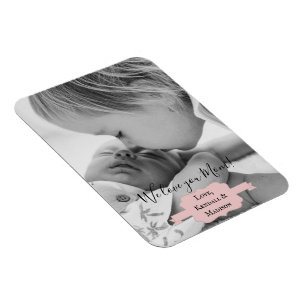 Pink Minimalist Photo Mother's Day Magnet