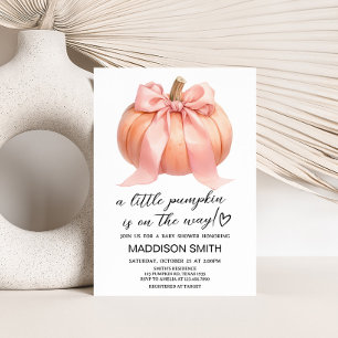 Pink Minimalist Pumpkin Baby Shower  Invitation