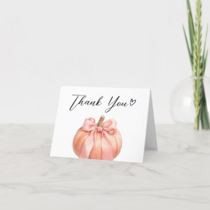Pink Minimalist Pumpkin Baby Shower Thank You Card