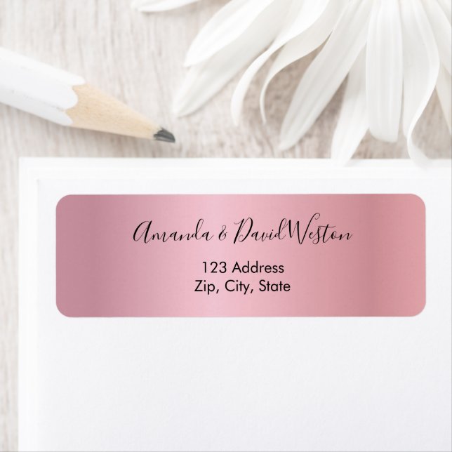 Pink minimalist script return address label (Insitu)