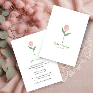 Pink Minimalist Tulip Invitation