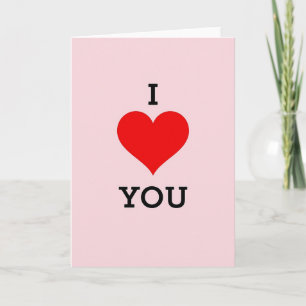 Pink Minimalist Valentines Heart Card
