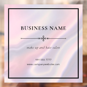 Pink Minimlist Business Salon Name Black Frame