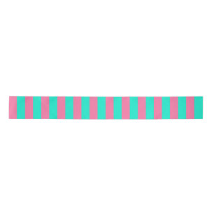Pink Mint Green Stripes Design Satin Ribbon