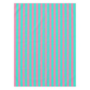 Pink Mint Green Stripes Design  Tablecloth