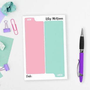 Pink Mint Now & Later To Do Daily Planning Post-it Notes