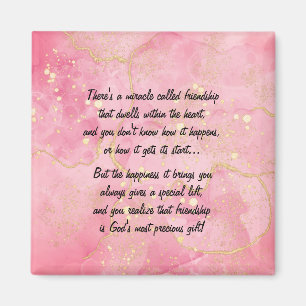 Pink Miracle Of Friendship Poem Magnet