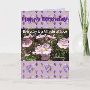 Pink Miracle of Love Flower Floral Photo art Card