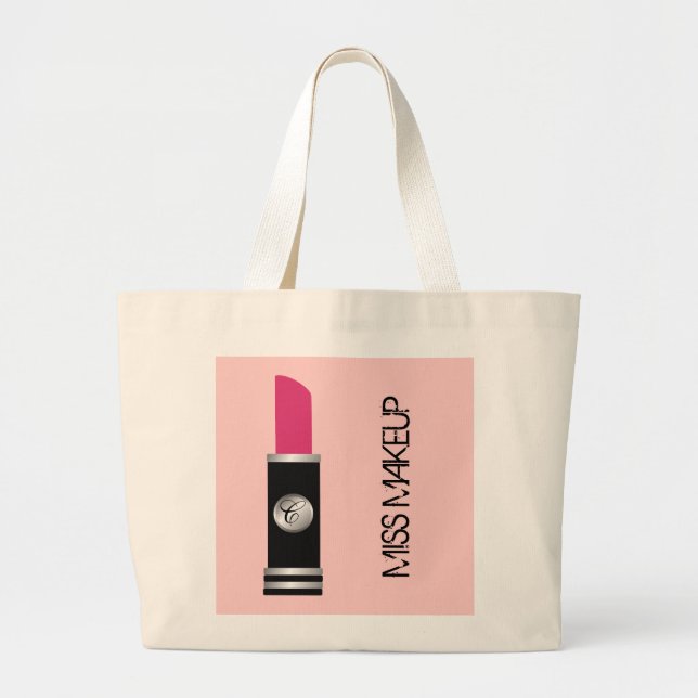 Pink Miss Makeup Tote Bag (Front)