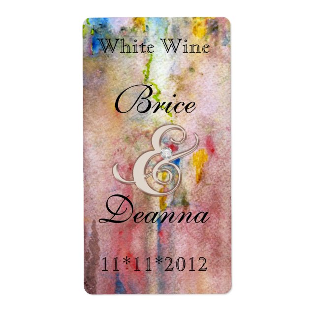 Pink Mist Champange Wedding Wine Label (Front)