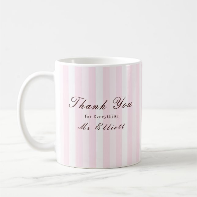 Pink Mist - Personalised Thank You Teacher Mug (Left)
