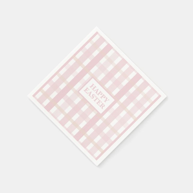 Pink Mix Plaid Napkin (Corner)