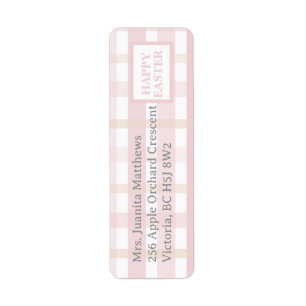 Pink Mix Plaid Return Address Label