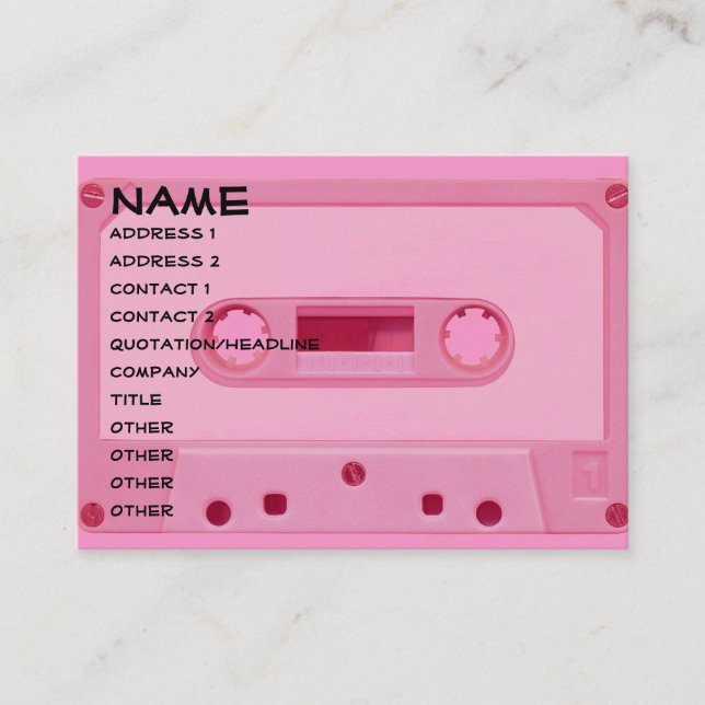 Pink Mix Tape Business Card (Front)
