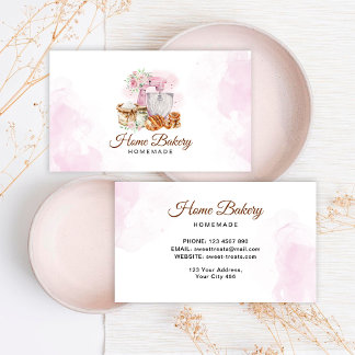 Pink Mixer Sourdough Loaf Bakery Business Card