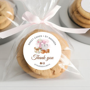 Pink Mixer Sourdough Loaf Thank you Classic Round Sticker