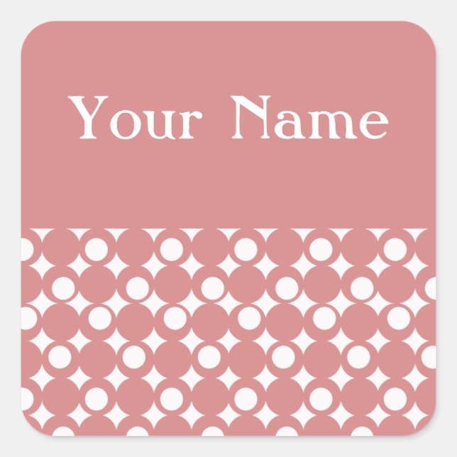 Pink Mod Ball Design @ Emporio Moffa w/ name Square Sticker (Front)