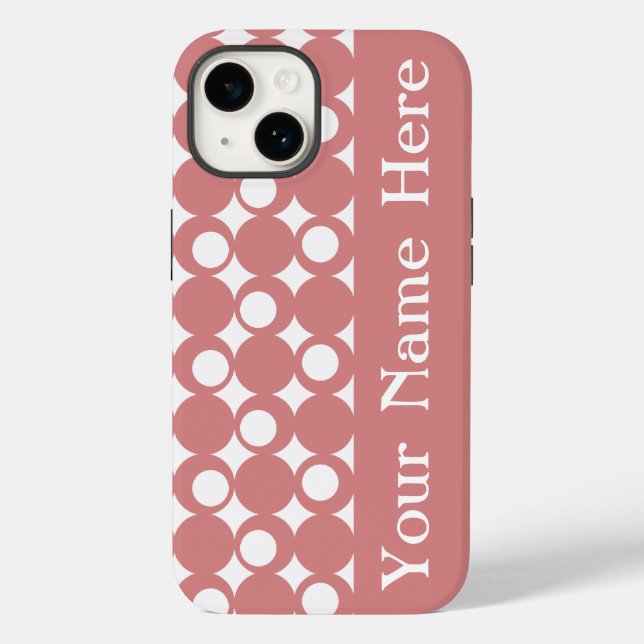 Pink Mod Ball Design with name Case-Mate iPhone Case (Back)