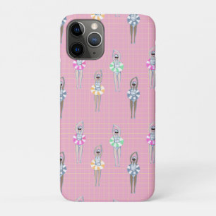 Pink Modern Artistic Swimmers Swimming Pool  iPhone 11 Pro Case