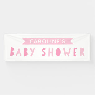 Pink Modern Baby Shower Banner