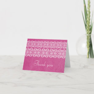 Pink Modern Bohemian Thank You Card
