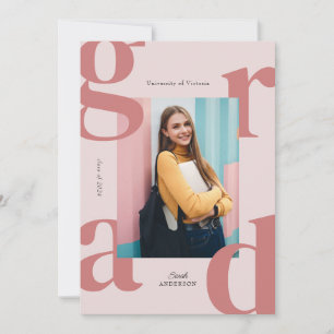 Pink Modern Bold Class of 2024 Graduation Invitation