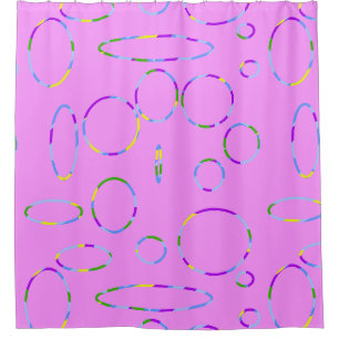 Pink Modern Cool Circles Loops Fruity Splash Shower Curtain