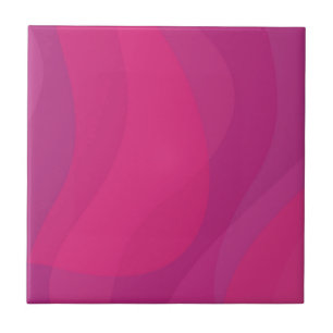 Pink, modern, cool, trendy urban wavy illustration ceramic tile