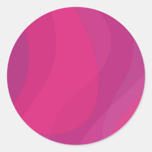 Pink, modern, cool, trendy urban wavy illustration classic round sticker