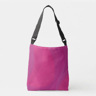 Pink, modern, cool, trendy urban wavy illustration crossbody bag