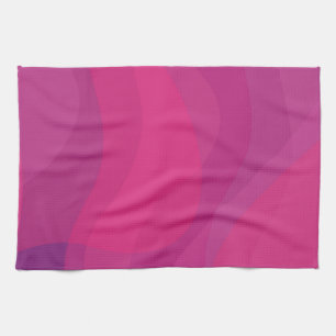 Pink, modern, cool, trendy urban wavy illustration tea towel